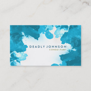 Waterverf Abstract Elegant Koel Blauw Zee Natuur Visitekaartje