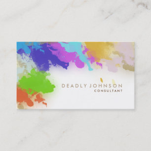 Waterverf Abstract Elegant Koel Meerkleurig Bruin Visitekaartje