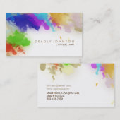 Waterverf Abstract Elegant Koel Meerkleurig Bruin Visitekaartje (Voorkant / Achterkant)