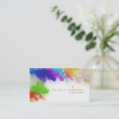 Waterverf Abstract Elegant Koel Meerkleurig Bruin Visitekaartje (Staand voorkant)