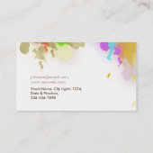 Waterverf Abstract Elegant Koel Meerkleurig Bruin Visitekaartje (Achterkant)