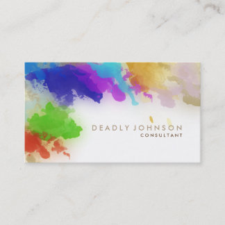 Waterverf Abstract Elegant Koel Meerkleurig Bruin Visitekaartje