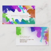 Waterverf Abstract Elegant Koel Meerkleurig Visitekaartje (Voorkant / Achterkant)
