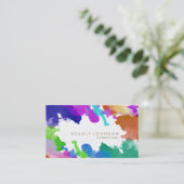 Waterverf Abstract Elegant Koel Meerkleurig Visitekaartje (Staand voorkant)