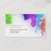 Waterverf Abstract Elegant Koel Meerkleurig Visitekaartje (Achterkant)