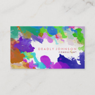 Waterverf Abstract Elegant Koel Multi-color Roze Visitekaartje