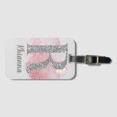 Waterverf Abstract en Glitter Letter R Bagagelabel (Voorkant (horizontaal))