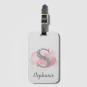 Waterverf Abstract en Glitter Letter S Bagagelabel (Voorkant (verticaal))