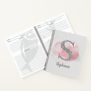 Waterverf Abstract en Glitter Letter S Recipe Notitieboek