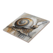 Waterverf Abstract Expressionist Beige Snail Tegeltje (Zijkant)