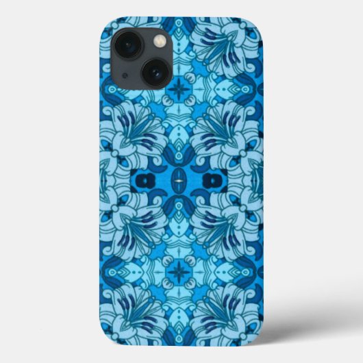 Waterverf Abstract Floral Denim Blue Case-Mate iPhone Case (Achterkant)