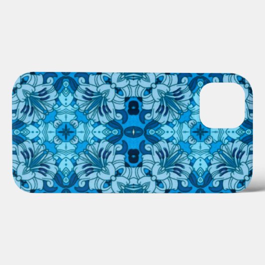 Waterverf Abstract Floral Denim Blue Case-Mate iPhone Case (Achterkant (horizontaal))