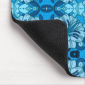 Waterverf Abstract Floral Denim Blue Muismat (Hoek)