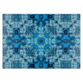 Waterverf Abstract Floral Denim Blue Snijplank (Voorkant)