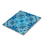 Waterverf Abstract Floral Denim Blue Tegeltje (Zijkant)