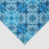 Waterverf Abstract Floral Denim Blue Tissuepapier (Detail)