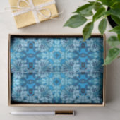 Waterverf Abstract Floral Denim Blue Tissuepapier (Geschenk)