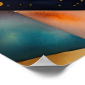 Waterverf Abstract Geometrisch Schilderen Goud 4:3 Poster (Hoek)