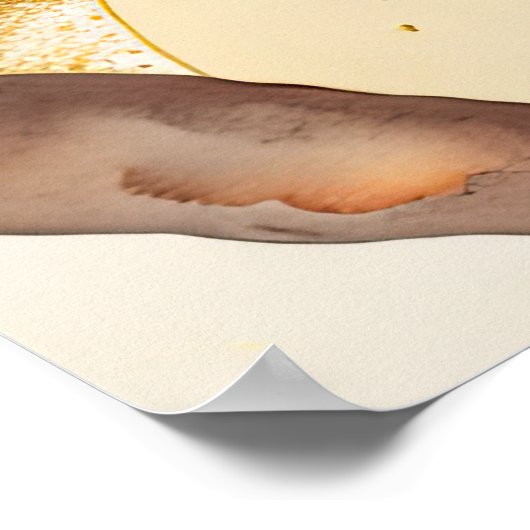 Waterverf Abstract Geometrisch Schilderen Goud 4:3 Poster (Hoek)