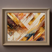 Waterverf Abstract Geometrisch Schilderen Goud 4:3 Poster