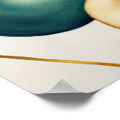 Waterverf Abstract Geometrisch Schilderen Goud 4:3 Poster (Hoek)