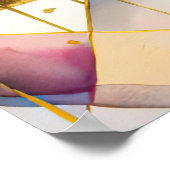 Waterverf Abstract Geometrisch Schilderen Goud 4:3 Poster (Hoek)