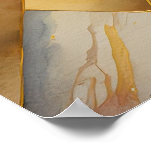 Waterverf Abstract Geometrisch Schilderen Goud 4:5 Poster (Hoek)