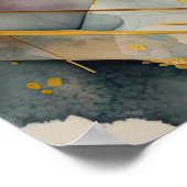 Waterverf Abstract Geometrisch Schilderen Goud 4:5 Poster (Hoek)