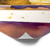 Waterverf Abstract Geometrisch Schilderen Goud 5:4 Poster (Hoek)