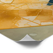 Waterverf Abstract Geometrisch Schilderen Goud 5:4 Poster (Hoek)