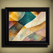 Waterverf Abstract Geometrisch Schilderen Goud 5:4 Poster