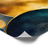 Waterverf Abstract Geometrisch Schilderen Goud 5:4 Poster (Hoek)