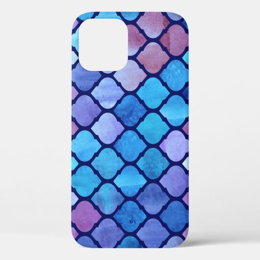 Waterverf Abstract Geometrische Arabische Tegels Case-Mate iPhone Case (Achterkant)