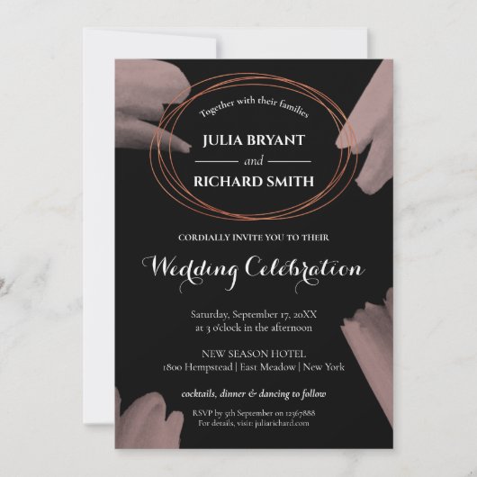 Waterverf Abstract | Geometrische cirkelbruiloft Kaart (Voorkant)