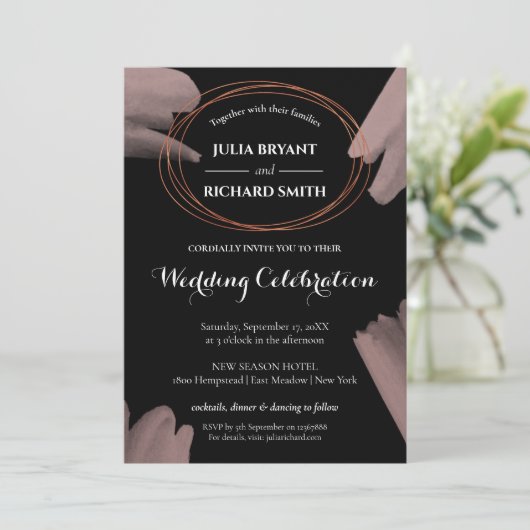 Waterverf Abstract | Geometrische cirkelbruiloft Kaart (Staand voorkant)