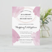 Waterverf Abstract | Geometrische cirkelbruiloft Kaart (Staand voorkant)