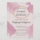 Waterverf Abstract | Geometrische cirkelbruiloft Kaart (Voorkant / Achterkant)