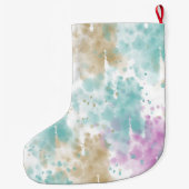 Waterverf Abstract gepersonaliseerd Grote Kerstsok (Achterkant)