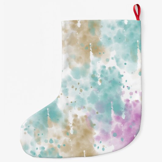 Waterverf Abstract gepersonaliseerd Grote Kerstsok (Achterkant)