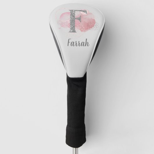 Waterverf Abstract & Glitter Letter F Golfheadcover (Voorkant)