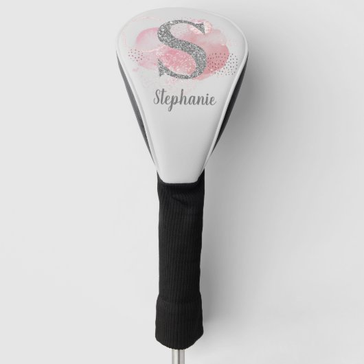 Waterverf Abstract & Glitter Letter S Golfheadcover (Voorkant)