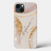 Waterverf Abstract Gold Glitter Moderne Luxe Case-Mate iPhone Case (Achterkant)