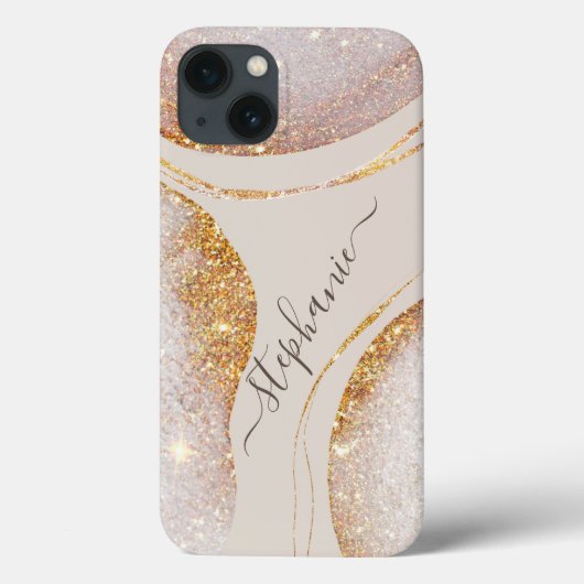Waterverf Abstract Gold Glitter Moderne Luxe Case-Mate iPhone Case (Achterkant)