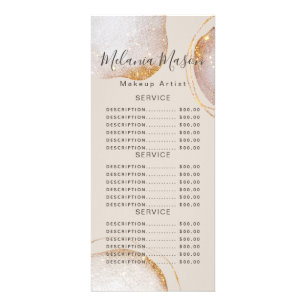 Waterverf Abstract Gold Glitter Salon service Reclamekaart