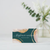 Waterverf Abstract Goud Glitter Groen Contactkaartje (Staand voorkant)