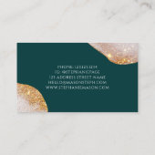 Waterverf Abstract Goud Glitter Groen Uniek Contactkaartje (Achterkant)