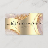 Waterverf Abstract Goud Glitter Metallic Goud Contactkaartje (Voorkant)