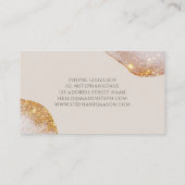 Waterverf Abstract Goud Glitter Modern Luxe Chic Visitekaartje (Achterkant)