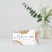 Waterverf Abstract Goud Glitter Wit Contactkaartje (Staand voorkant)