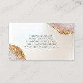 Waterverf Abstract Gouden Glitter Parelmoer Contactkaartje (Achterkant)
